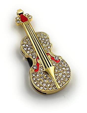 Onwomania USB Stick 32GB Geige Gitarre Cello Golden USB Speicherstick - Datenspeicher - Memory Stick für Laptop Notebook Ultrabook