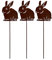 Storm's Gartenzaubereien Gartenstecker Osterdeko Hasen - 3er Set Rost Deko 7x10cm mit 24cm Spieß Osterhase