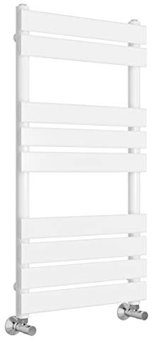 NRG Bathroom Flat Panel Heated Towel Rail Radiator 950×500mm Gloss White | Central Heating Warmer Ladder, Modern Radiator, Wall Mounted, Radiator Towel Rack, Steel, for Bathroom