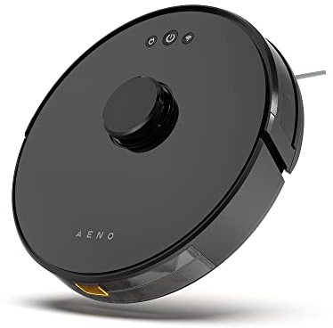 AENO RC3S Robot Aspirapolvere Lavapavimenti WiFi 2000 Pa, Navigazione LSD Laser Lidar con Mappatura, Autonomia 130 minuti, Controllo Smart APP & Alexa per Pulizia Domestica Peli Animali, Nero