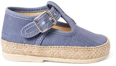 Pisamonas Pepito bebé Lino y Yute Hebilla Talla 17 en Color Azul Jeans