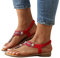 ticticlily Sandales Femmes Plates Été Strass Chaussures Nu Pieds Claquette Plage à Talon Plat Semelle Confortable Bride Cheville Bout Ouvert B Rouge 36 EU