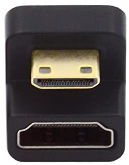 cablecc Convertidor adaptador de extensión mini HDMI 1.4 macho a HDMI hembra de 360 grados en forma de U opuesta