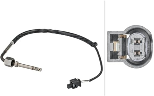 HELLA 6PT 358 181-441 Sensor, exhaust gas temperature - 2-pin connector | Compatible with: Mercedes Benz C-Class, C-Class, C-Class Coupe, C-Class Coupe, C-Class T-Model, C-Class T-Model, CLS, CLS