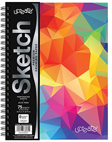 UCreate Fashion Poly Cover Sketch Book, Colorful Cover, Spiral Bound