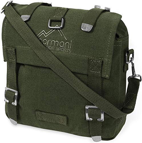 normani Motorrad Bike Satteltasche aus strapazierfähigem Canvas für Werkzeug oder Gepäck Farbe Oliv