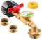 Hopbucan Brass Propane Tank Adapter with Propane Tank Gauge, 90 Degrees Refill Pressure Adapter with ON-Off Control Valve