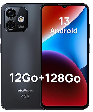Ulefone Note 16 Pro Android 13 Smartphone, 50 MP + 8 MP, 12 GB + 128 GB/TF-256 GB, Display 6,52 Zoll HD+, 8-Core, 4400 mAh, Smartphone, 4G Dual SIM, Face ID/Fingerprint/GPS/5G-WiFi/2 Jahre Garantie