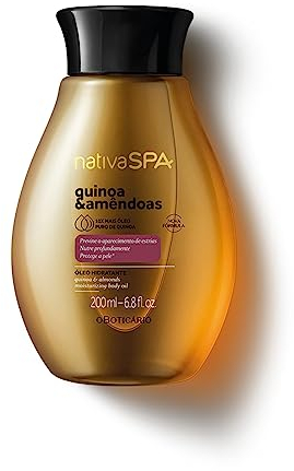 O Boticário Nativa Spa Mandeln und Quinoa, parfümiertes Körperöl, Körperlotion mit Quinoa-Tropfen für mehr Feuchtigkeit, 200 ml