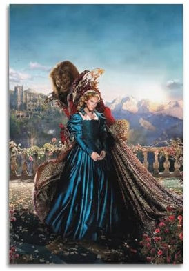 VZRSQZK Filmposter Die Schöne und das Biest, dekoratives Gemälde, Leinwand-Wandposter und Kunstdruck, modernes Familienschlafzimmer-Dekor-Poster, 20 x 30 cm