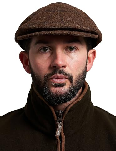 JACK PYKE Newsboy Schiebermütze Braun Tweed