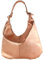 modamoda de 337 Damen Leder Schultertasche Shopper Large handmade in Italy, Farbe:Roségold-Metallic