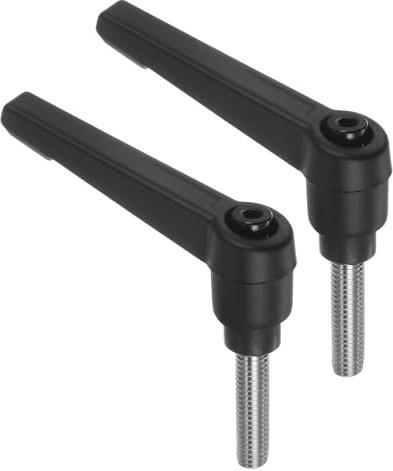 QUARKZMAN 2 Stück Klemmhebel Griff M6 x 25mm Außengewinde Schraube Edelstahl 304 mit Zinklegierung Verstellbare Handgriff Spannhebel für Werkzeugmaschinen Schweißgeräte Druckgeräte, Schwarz
