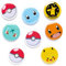 Amscan 9917114 – Lot de 8 badges Pokémon pour fête d'anniversaire d'enfants avec carte au dos