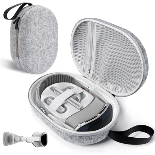 CoBak Hart Tasche Schalenkoffer für Vision Pro Carrying Case - Kompaktes Design, mehrere Fächer für Apple VR Headset und Zubehör, Reisen mit Schutz, Schwarz