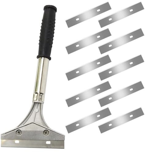 KDJXZ Wallpaper Scraper Scraper Tool Heavy Duty Wall Non Slip Soft Grip Scraper Tool Durable Effortless Removal of Wallpaper Floor Tiles and Stubborn Materials Comes with 10 Blades