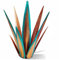 Fowecry Grande sculpture rustique, plantes d'agave rustiques en métal, convient pour l'extérieur, la terrasse, la décoration de la maison, peinte à la main, 27 cm