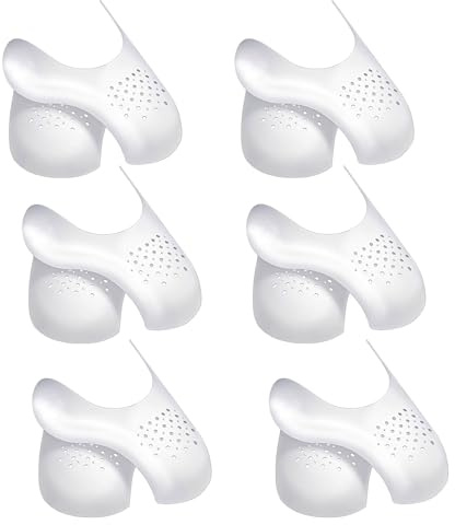 Toced 6Pairs Sneaker Crease Protectors, Against Toe Box Shoe Creases, Anti Wrinkle Sneaker Shoe Crease Guards, Lightweight Anti-Wrinkle Shoes Protectors for Men and Women
