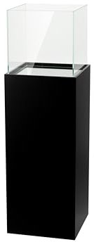 DECOKTIVO Windlicht-Säule, Kerzenständer, Deko-Laterne, Dekosäule, Bodenwindlicht, MDF und Glas, Für Wohnzimmer Balkon Terrasse, Schwarz, 80 cm Hoch