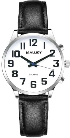 RUNCAR Montre parlante Français,Montre parlante Femme avec Chiffres géants,Montre parlante de l'heure, de la Date ou de l'heure de l'alarme - pour Personnes âgées, malvoyantes ou aveugles