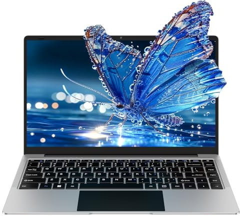 Ordenador portátil 14 Pulgadas N4020 hasta 2,8 GHz Portátil 8GB LPDDR4 RAM 256GB SSD Soporte 1TB SSD Expansión portatil 2.4G+5G WiFi BT4.2 USB, Mini Puerto Multimedia, 1920*1080 IPS HD Pantalla-Plata