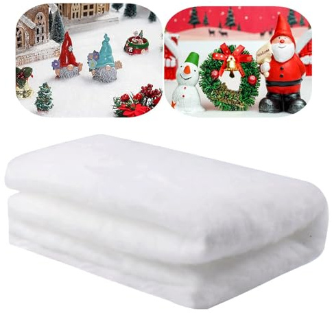 Schneedecken-Rolle, künstlicher Schnee (80 x 300 cm), Weihnachtsdorf-Zubehör, Weihnachtsdekoration, künstliche Schneerolle für Weihnachtsdorf, Körbe, Weihnachtsbaumdekoration, weiche künstliche