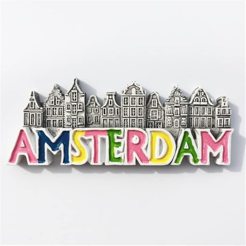 3D Amsterdam Niederlande Kühlschrankmagnet Reise Souvenir Kühlschrank Magnet Aufkleber handbemalt