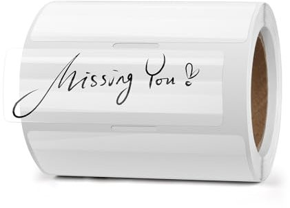 YIKIADA Transparente Thermoetikett Vinyl 25 × 76 mm Rolle Rechteck Selbstklebend Adressaufkleber Wasserdicht Beschriften Name Aufkleber für Barcode QR Code UPC 300 Stück