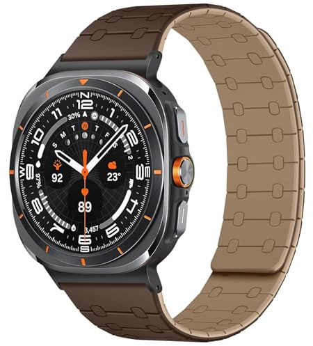 Amizee Silicona Magnética Correa para Hombre Mujer 47mm, M-Oscuro/Claro | Amizee 22mm Correa Magnética Deportiva Pulsera Repuesto Compatible con Samsung Galaxy Watch Ultra 2/1 (2026/2025/2024) 47mm