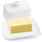 Keramik Butterdose, französische Butterdose für 250g Butter, keramische butterglocke mit Deckel, butterdose wassergekühlt, für frische und streichfähige Butter, Weihnachtsgeschenk für die Küche -Weiß
