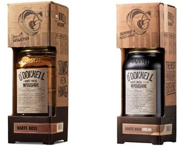 2 Gläser O'Donnell Moonshine/Harte Nuss Cream 17% + Harte Nuss 20% Kombiset mit Ausgießer a 0,7 Liter + Space Riegel von ONlineshop Bormann