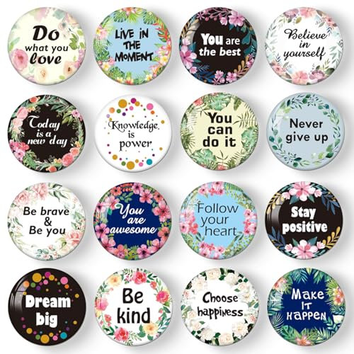 MORCART 16PCS Inspirational Magnets for Fridge Refrigerator Motivational Quote Magnets Decorative for Locker Whiteboard Cabinet Office Kitchen Blackboard