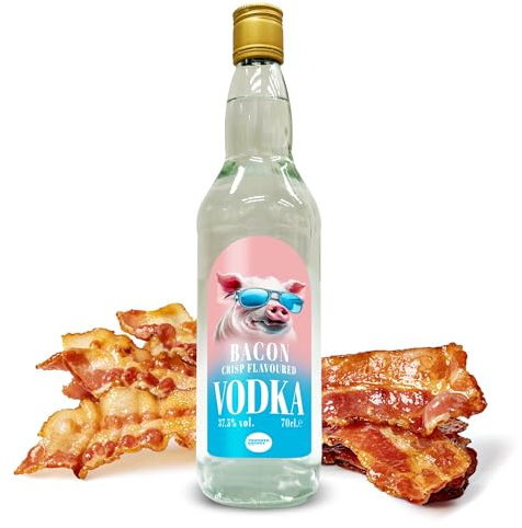 Thunder Drinks Bacon Crisp Vodka Flavoured Spirit - Smoky, Savoury 37.5% ABV in 70cl Bottle - Unique Cocktail Mixer for Bloody Marys & Maple Cocktails - Perfect as a Gift
