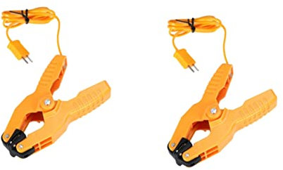 OKUMEYR 2pcs Temperature Probe Kit Clamp Digital Thermometer Clip K-type Thermocouple 40°c to 200°c Industrial Use Pipe Clamp Sensor