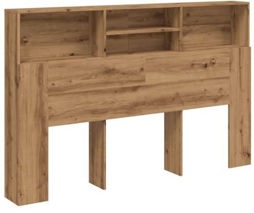 vidaXL Kopfteil, Bettkopfteil mit Stauraum, Schlafzimmer Kopfteil-Regal Wand-Kopfteil, Betthaupt, Artisan-Eiche 180x19x103,5cm Holzwerkstoff