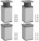 KINDPMA Lot de 4 8cm Pieds de Meuble Réglables Hauteur Carrés Pieds de Table en Alliage d'Aluminium Pied Canapé avec Vis pour Table, Meuble TV, Chaise Armoires, Lit,Gris Mat