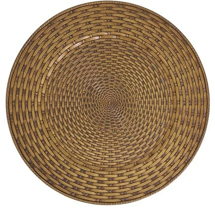 SARO LIFESTYLE Natural Look Faux Rattan Charger Plate (Set of 4)