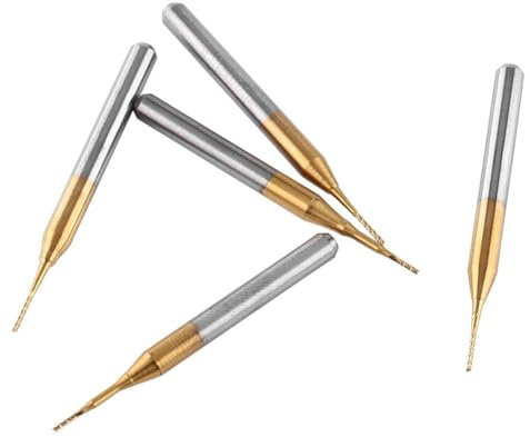 CYSFETENA 10 Stück 3,175 X 0,6mm Schaftfräser Metall, Hochharte Biegesteife End Mill, Scharfe Hartmetall Fräser zum Gravieren von Leiterplatten, Induktionsplatten, Fasern