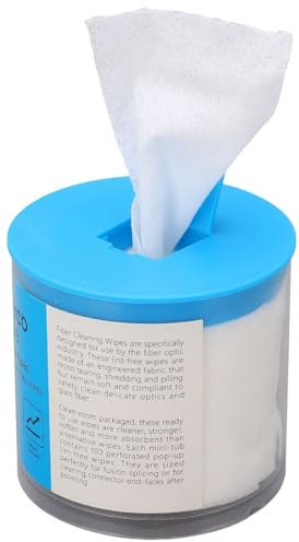 Lingettes à Fibre Optique 180 Sections Boîte Réutilisable Nettoyage Humide et Sec Haute Efficacité avec Matériau Sans Poussière pour Instruments Précis Connecteurs Fibre