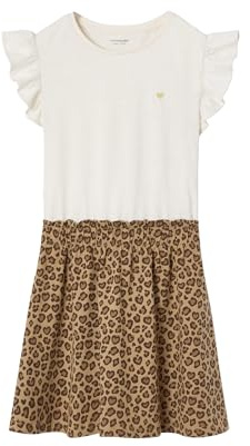 Vertbaudet Mädchen 2-in-1-Kleid beige/Leo 92/98