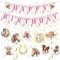 Dncvb Pferde Geburtstagsdeko Party Hängende Wirbel Pferde Girlande Kindergeburtstag Rosa Geburtstagsdeko Mädchen Pferd Happy Birthday Banner Deko Spiralen Geburtstag für Mädchen