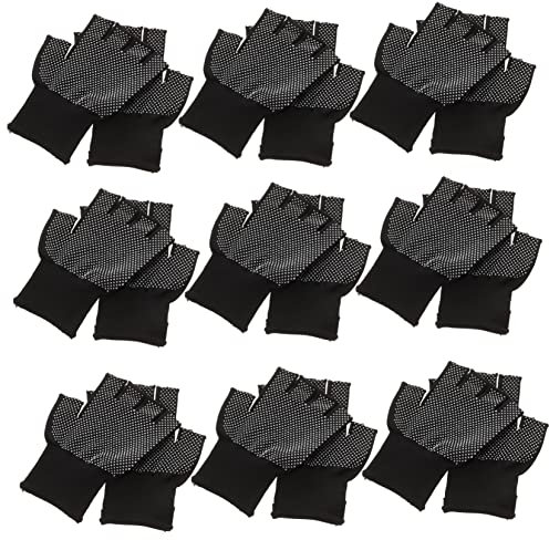 HOUDERCO 15Paare Halbfinger Nylon Rutschfeste Schutzhandschuhe für Präzisionsarbeit und Montage für Elektronikbaugruppen