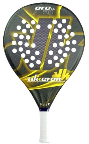 Akkeron - Pala de Padel - Modelo Oro Edition A25 - Carbono 100% - Power Blast EVA - Forma Redonda - Barniz Rugoso - Control/Potencia - 350/370g