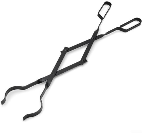 Kaminzange aus Eisen, robust, sicheres Feuerwerkzeug für den Innen- und Außenbereich, ergonomischer Griff, kompaktes Design