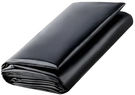 RATSTONE Teichfolie,Hochwertige PVC Teichfolie 1mm Stärke Fisch Und Pflanzenfreundlich, Uv- Und Witterungsbeständig,Schwimmteich Folie Gartenteich,Garten- Und Teichzubehör (5m Lang, Schwarz 2m Breit)