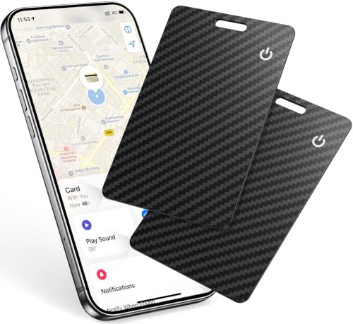 Air Tracker Karte Tag Wiederaufladbarer, Wallet Tracking Card 2er Set | Geldbörsenfinder Kompatibel mit Apple Wo ist? APP (nur iOS), für Reisekoffer/Geldbeutel/Koffer/Reisepass