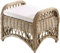 Kobolo Rattanhocker Kingston - Rattan Fuhocker mit Kissen in Grau