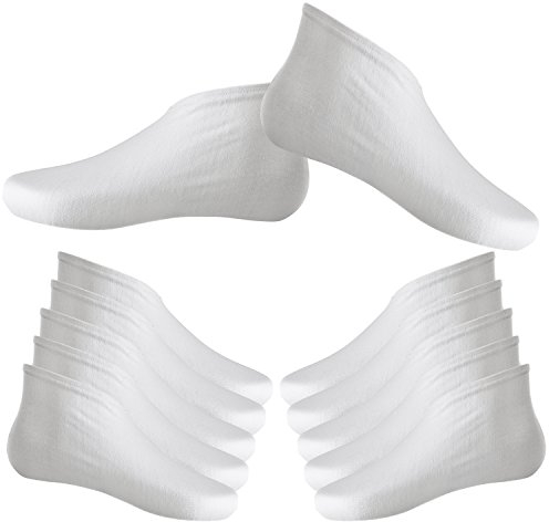 6 Paar Baumwollfeuchtigkeits-Socken Fuß Spa Socken Feuchtigkeitsspendende Socken für Trockene harte rissige Haut, Weiß