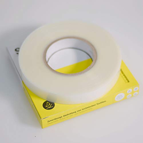 Saxony Tape Nahtabdichtungsband, UV-beständig, Extra stark 0,2 mm, transparent - Für Funktionsnähte im Außenbereich. Übertrag durch Schmelzkleber (50 m x 20 mm)