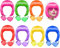 KUUQA 14 Stück Partei Perücken und Sonnenbrillen Set, Neon kurze Pack Kostüm bunte Cosplay Sonnenbrille bob Perücke Perücke täglich Partei Toupets für bachelorette Neon Party